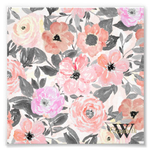 Impression Photo Elégante aquarelle simple florale