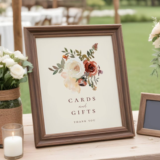 Impression Photo Élégante Automne Floral Mariage Cartes & Cadeaux S (Créateur téléchargé)