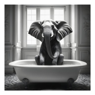 Impression Photo Eléphant dans le bain