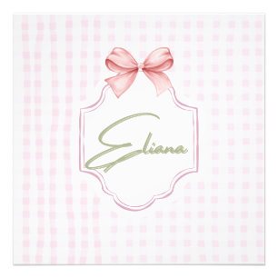 Impression Photo Eliana Nœud Rose Personnalisé & Imprimé Vichy