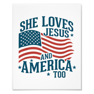 Impression Photo Elle Aime Jésus Et L'Amérique Aussi États-Unis Dra