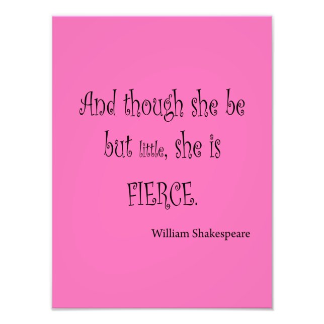 Impression Photo Elle n'est que petite elle est Fierce Shakespeare  (Devant)