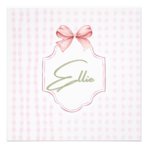 Impression Photo Ellie Nœud Rose Personnalisé & Imprimé Vichy