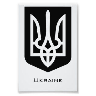 Impression Photo Emblème graphique contemporain Tryzub de l'Ukraine