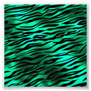 Impression Photo Émeraude Vert Tigre Noir Bande d'animal sauvage