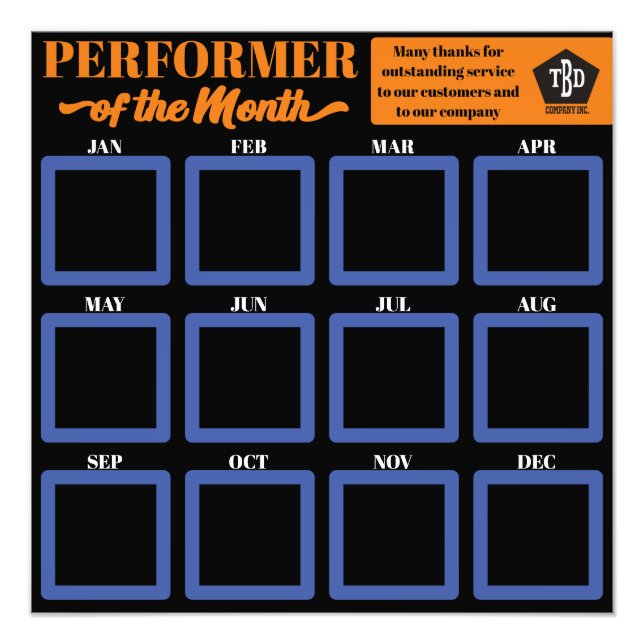 Impression Photo Employé du mois 4x4 photos affichage bureau (Devant)