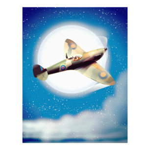 Impression Photo Empreinte de l'affiche de voyage de l'avion Spfire