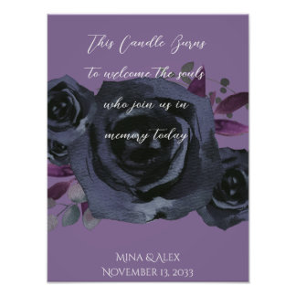 Impression Photo En Mémoire Aquarelle Noir Rose Moderne Goth