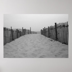 Impression photo en noir et blanc sur la plage