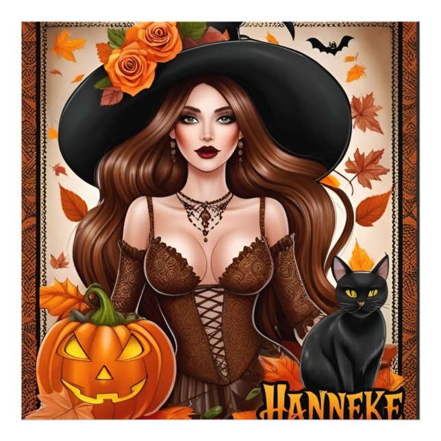 Impression Photo Enchanter Halloween Femme Mur Art - Automne (Devant)