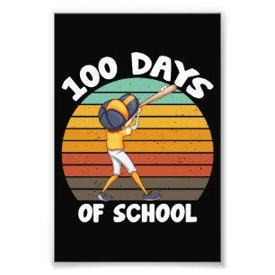Impression Photo Enfants 100 Jours D'Écoles Garçons 100E Jour Baseb