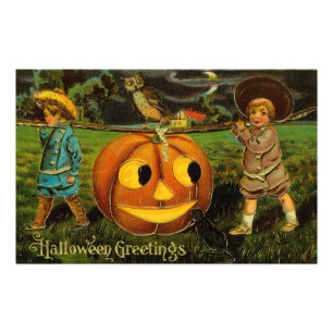 Impression Photo Enfants cueillette de citrouilles Jack-o-Lantern p