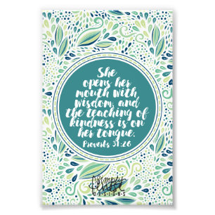 Impression Photo Enseignement de 31:26 de proverbes de l'écriture