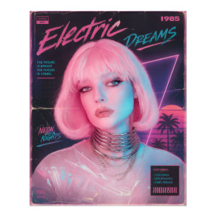 Impression Photo esthétique synthwave rose des années 80