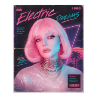 Impression Photo esthétique synthwave rose des années 80