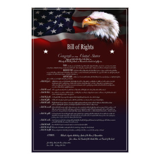 Impression Photo États-Unis d'Amérique BILL des droits