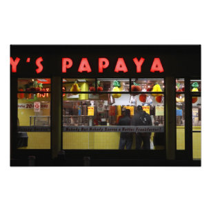 Impression Photo États-Unis, New York. Grey's Papaya : fenêtre