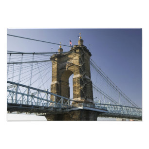 Impression Photo États-Unis, Ohio, Cincinnati : Roebling Suspension