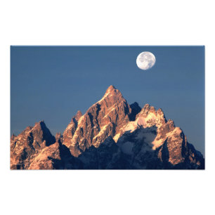Impression Photo États-Unis, Wyoming, Grand Teton NP. Une pleine lu