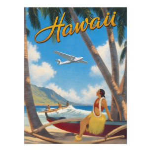 Impression Photo Évasion Aloha de la fille hula hawaïenne vintage p