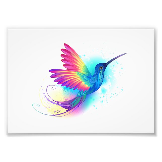 Impression Photo Exotic Rainbow Hummingbird (Devant)