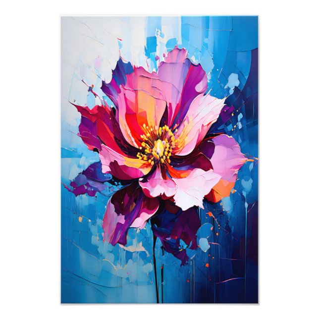 Impression Photo Explosion florale éclatante Art floral Abstrait (Devant)