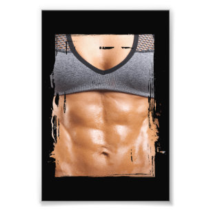 Impression Photo Fake Muscle Femme Fitness Corps Femme