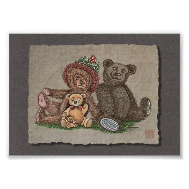 Impression Photo Famille d'ours en peluche (Devant)