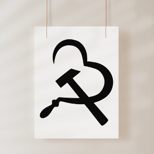 Impression Photo Faucille Et Marteau, Cœur, Amour, Communisme