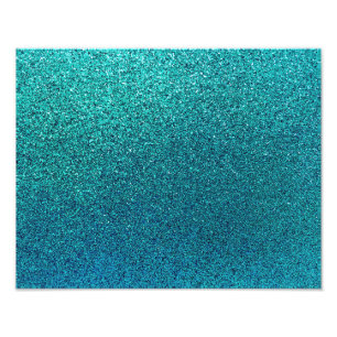 Impression Photo Faux Aqua Turquoise Turquoise Blue Parties scintil