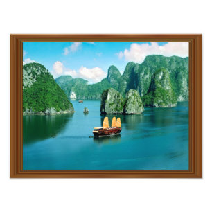 Impression Photo Faux Wood Frame Malaisie Voilier Océan