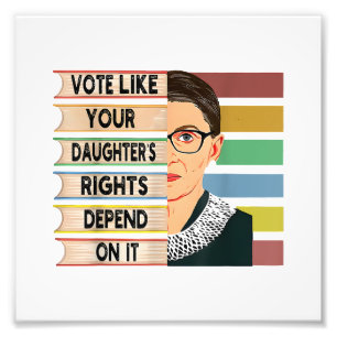 Impression Photo Féministe Ruth Bader Ginsburg RBG Citation Fille A