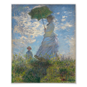 Impression Photo Femme avec parasol - Madame Monet et son fils