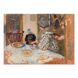 Impression Photo Femme et chien à table   Paul Bonnard  
