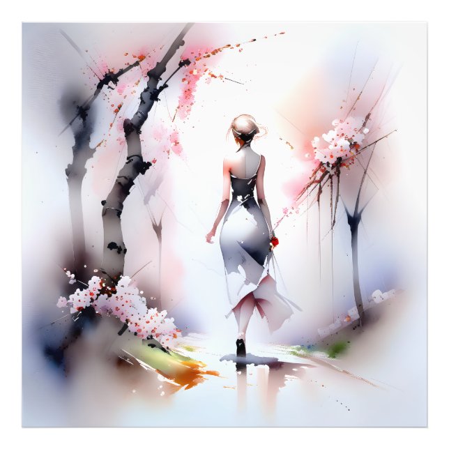 Impression Photo Femme solitaire marchant (Devant)
