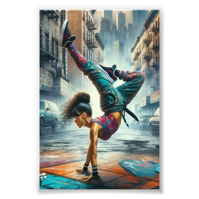 Impression Photo Femmes en action de Breakdancer Silhouette de New  (Devant)