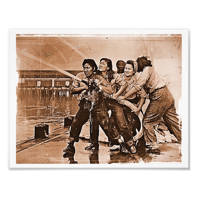 Impression Photo Femmes pompiers Pearl Harbor 7 décembre (Devant)