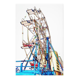 Impression Photo Ferris Wheel-Chalk Outline par Shirley Taylor