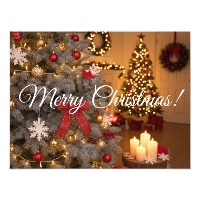 Impression Photo Festive fir trees decorated with garlands  (Devant)