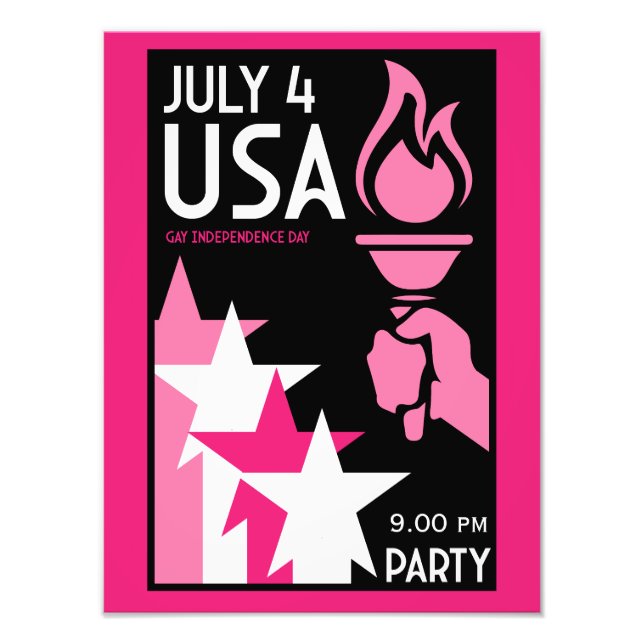 Impression Photo Fête de l'Indépendance gay (Devant)