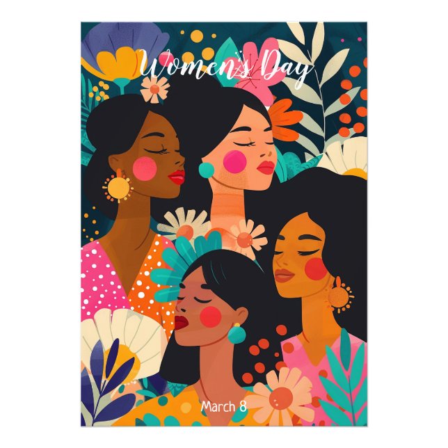 Impression Photo Fête internationale des femmes rose florale (Devant)