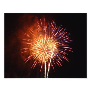 Impression Photo Feu d'artifice rouge, blanc et bleu I Patriotique