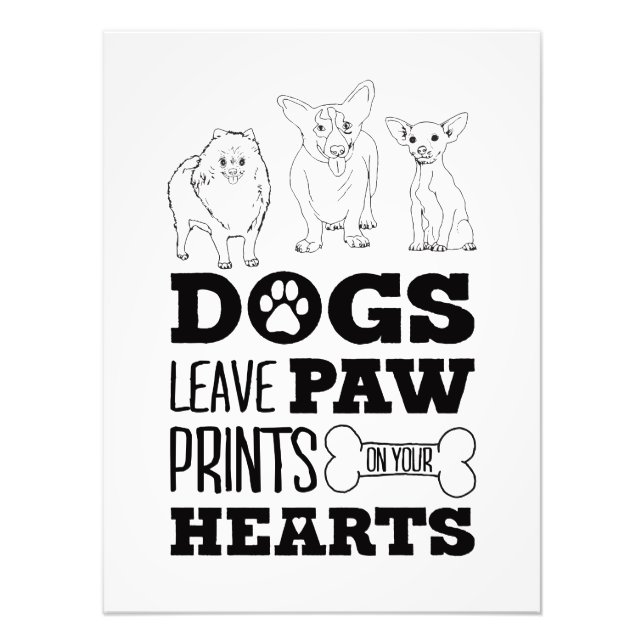 Impression Photo Feuilles de chien Empreintes de pattes sur votre c (Devant)