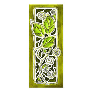 Impression Photo Feuilles sculptés à la main en vert