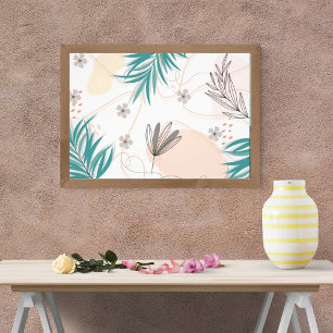Impression Photo Feuilles Tropicaux et Motif de fleurs