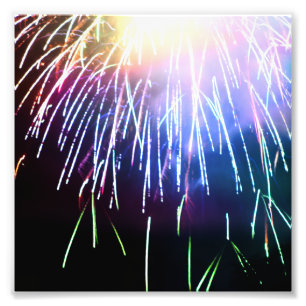 Impression Photo Feux d'artifice lumineux du 4 juillet 6x6 carré