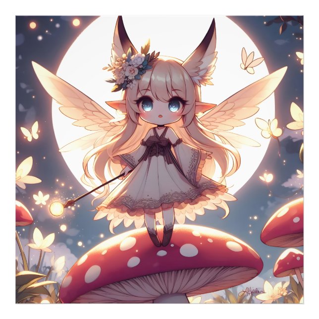 Impression Photo Fille Anime Pixie Hippie Lune Fée (Devant)