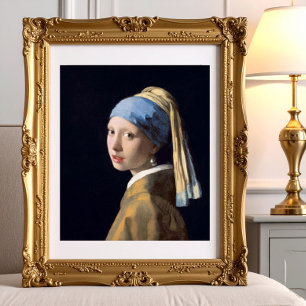 Impression Photo Fille au collier de perles 1665 Johannes Vermeer