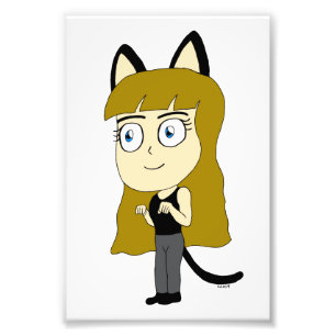 Impression Photo fille chat chibi