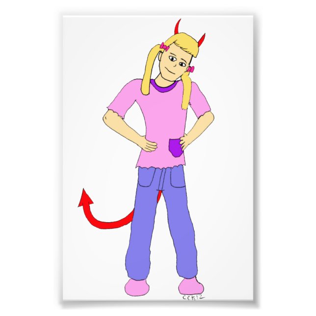 Impression Photo fille diable (Devant)